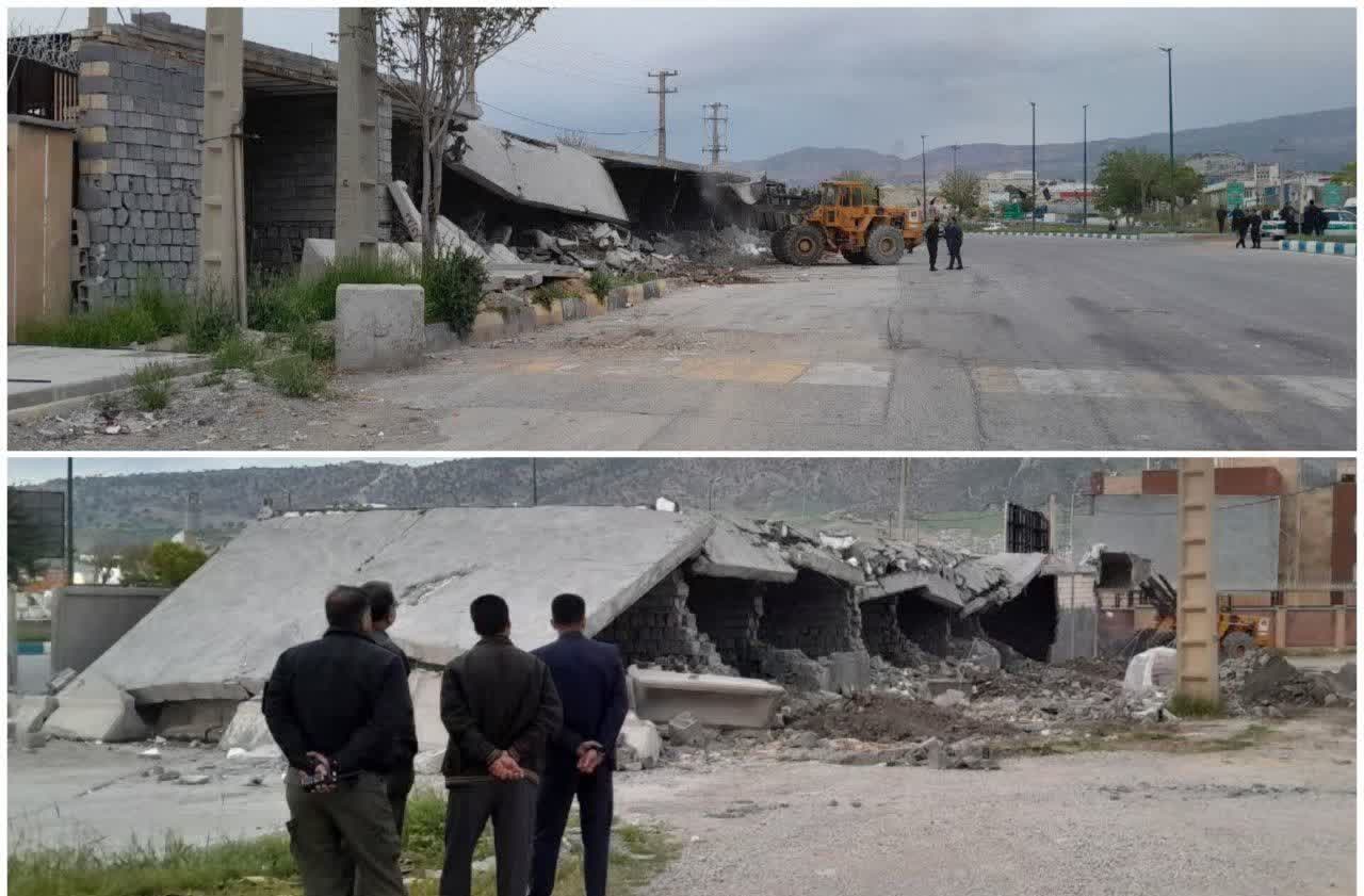 با دستور دادستان ایلام؛ پنج باب مغازه در شهر ایلام رفع تصرف و تخریب گردید